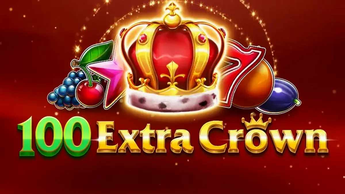 Tampilan visual slot 100 Extra Crown dengan simbol buah dan mahkota
