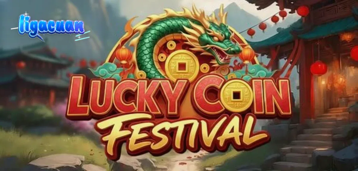 Lucky Coin Festival slot machine interface featuring golden coins and traditional Chinese lanterns